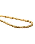 14K Yellow Gold 3MM Hollow Franco Box Link Chain Necklace  18-30 Inches 