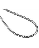 10K White Gold 4MM Hollow Franco Box Link Chain Necklace 22-36 Inches 