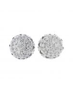 10K Yellow Diamond Stud Earrings Round Cluster Mens Earrings 0.61ctw 9mm Domed Screw Back