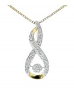 Midwest Jewellery Womens Diamond Pendant Drop Pendant Infinity Desing Yellow Gold-Tone Silver 1/4ctw Diamond