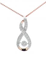 Midwest Jewellery Womens Diamond Pendant Drop Pendant Infinity Desing Rose Gold-Tone Silver 1/4ctw Diamond