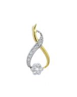 Diamond Pendant For Womens Cluster Infinity Design Yellow Silver