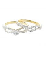 Engagement Rings Set For Her 10K Gold With 0.78ctw Diamonds 10K Womens Wedding Set