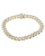 10K Yellow Gold and Diamond Miami Cuban Link Solid Bracelet 6.00ctw Diamonds