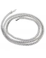10K White Gold Beautiful Tennis Necklace With 4.69ctw Round Diamonds