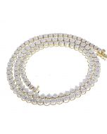 10K Yellow Gold Martini Tennis Necklace 5.58ctw Round Diamonds 