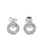 14K White Gold Interlocking Earrings for Women 0.27ctw Diamonds