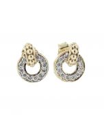 14K Yellow Gold Womens Earrings Round Circle Drop Earrings 0.25ctw