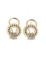 14k Yellow Gold Round Drop Earrings For Women 0.10ctw Diamonds