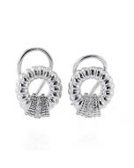 14k White Gold Round Drop Earrings For Women 0.10ctw Diamonds
