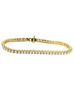 14K Yellow Gold Solid Diamond Tennis Bracelet with 4.75ctw