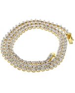 14K Gold Diamond Necklace Womens Tennis Necklace Martini Style 5.6ctw 18 Inch