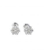 14K Gold Diamond Cluster Earrings 1/2ctw Snow Flake Style Screw Back 