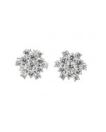 14K Gold Diamond Earrings for Men or Women 2.5ctw Large Sun Burst Snow Flake Desing