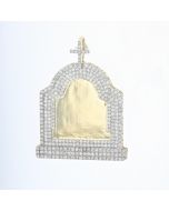 14K Yellow Gold Diamond Big Tomb Stone Picture Frame With 7.96ctw Diamonds