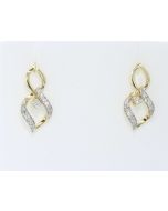 10K Yellow Gold Diamond Earring Drop Earring for Her Linked Leaf Style With 0.23ctw Diamonds