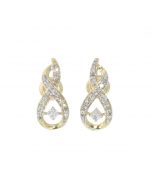 10K Yellow Gold Drop Earring For Her 0.21ctw Round Diamonds Infinity Design Earrings 