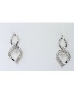 10K White Gold Diamond Earring Drop Earring for Her Linked Leaf Style With 0.24ctw Diamonds