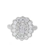 18K White Gold Diamond Beautiful Cocktail Ring with 1.60ctw Diamonds