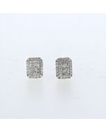 14K Yellow Gold Earrings With Round and Baguette Diamonds Beautiful Earrings with 0.63ctw Diamonds
