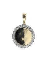 Designer 10k Yellow Gold Cluster Style Memory Picture 0.3Ctw Pendant Length 39mm Width 26mm 