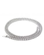 Diamond Tennis Necklace Cluster Chain for Men or Women 5.40ctw 24 Inch White gold-Tone Silver 4mm Wide