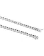 Diamond Tennis Necklace 1.95ctw Mens or Womens 24 Inch Long 3.5mm Wide White Gold-Tone Silver