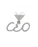 10K White Gold CEO Pendant With 1.51CTW Diamonds 