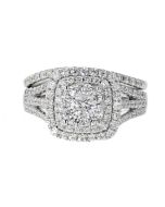 14K White Gold Gorgious High Quality Halo Style Bridal Set With 1.50CTW Diamonds
