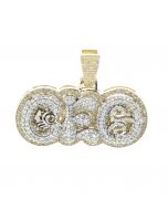 10k Custom Yellow Gold diamond pendant Stylish CEO Pendant 2.25ctw 13.7 gm 34mm tall 1.7 inch wide Men or women Pendant  