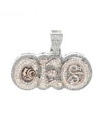 10k Custom White Gold diamond pendant Stylish CEO Pendant 2.25ctw 13.7 gm 34mm tall 1.7 inch wide Men or women Pendant 