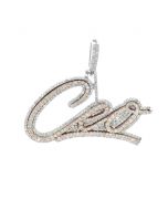 10k Custom two tone diamond pendant Stylish CEO Pendant 3.0ctw 11 gm 39mm tall 1.8 inch wide Men or womenPendant  