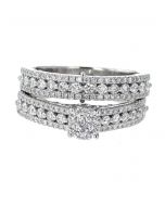 14K White Gold Round Diamonds Wedding Ring With Matching Band With 1.03CTW Diamonds