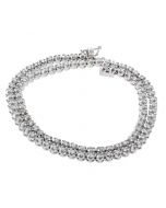 10K White Gold Tennis Gold Chain With 5CTW Genuine Round Diamonds 