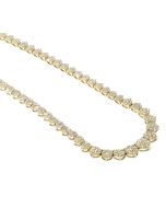 10K Gold Diamond Cluster Chain With 5.2CTW Diamonds 16inch