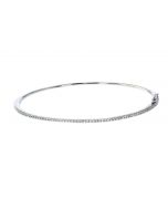 14K White Gold Diamond Bangle Bracelet With 1.0CTW Round Diamonds