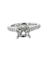 Diamond Semi Mount Engagement Ring Halo Style In Platinum With 1.0CTW Round Diamonds