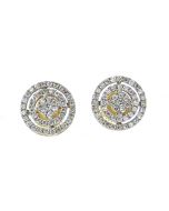10K Yellow Gold Round Earrings 0.50CTW Diamonds 