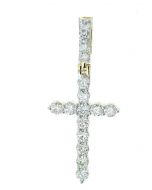 10K Gold Cross Pendant 3.07Ct Diamond 