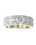 10K Gold Baguette Band Ring 1.94CT