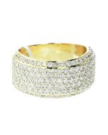 10K Yellow Gold Mens Wedding Band 2.9ctw Diamond 