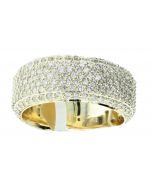 10K Yellow Gold Mens Band 2.94ctw Diamond 