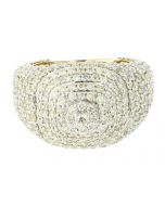 10K Yellow Gold Mens Iced Out Ring 5.08Ctw Diamond 