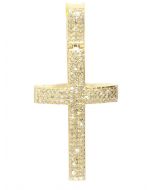 10K Yellow Gold Cross Pendant with 0.60ctw Diamonds