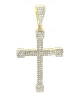 10K Yellow Gold Cross Pendant with 0.57Ctw Diamonds 