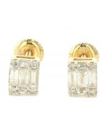 10K Yellow Gold Baguette Earrings 0.34ctw 
