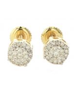 10K Yellow Gold Round Earrings 0.16ctw Diamond