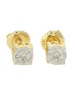 10K Yellow Gold Round Diamond Earrings