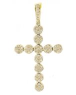 10K Yellow Gold 1.13ctw Diamond Cross 
