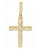 10K Yellow Gold Cross Pendant w/ 1.25Ctw Diamond
